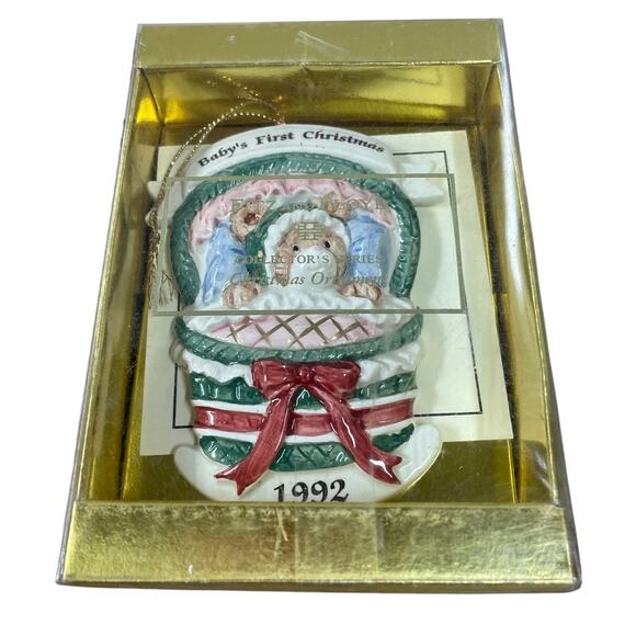 Fitz & Floyd "Rock-A-Bye Teddy" Christmas 1992 Ornament New In Box - Picture 4 of 4